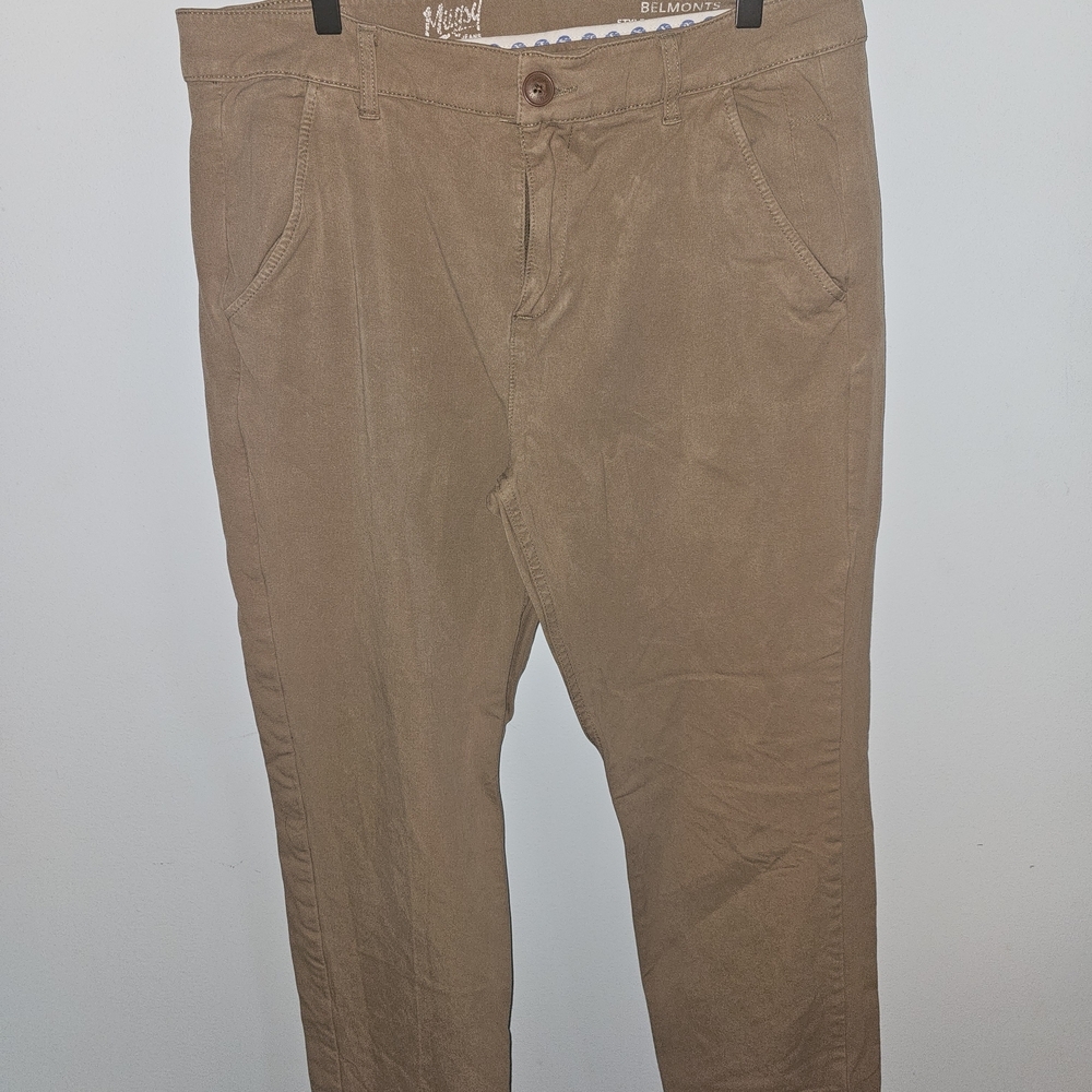 Mugsy Jeans Tan Cotton‎ Chinos with Straight Leg Design